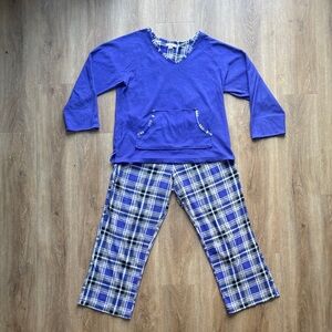 Carole Hochman Blue Plaid Women's Pajama Set